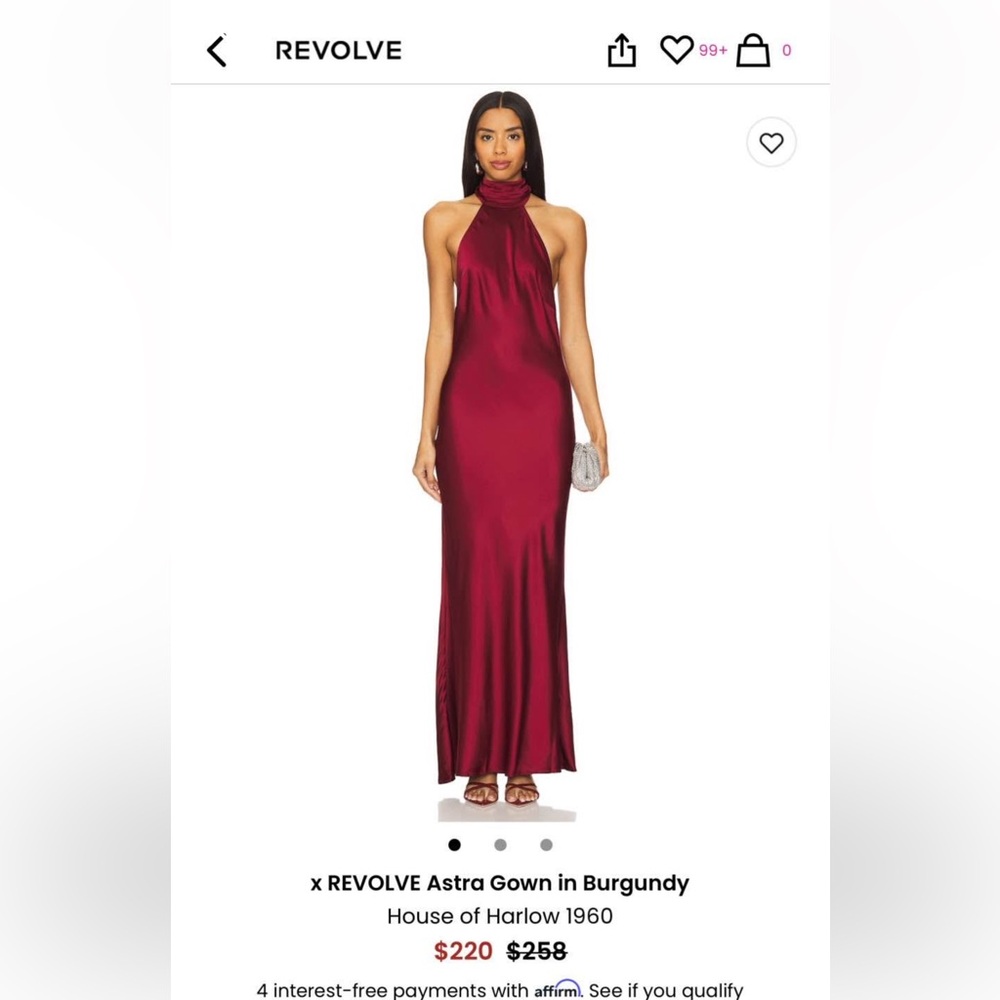 House of Harlow 1960 Astra Gown in Burgundy